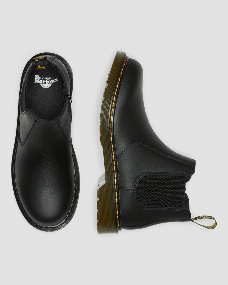 Kids' Dr Martens Youth 2976 Softy T Leather Chelsea Boots Black | AU 671KOR